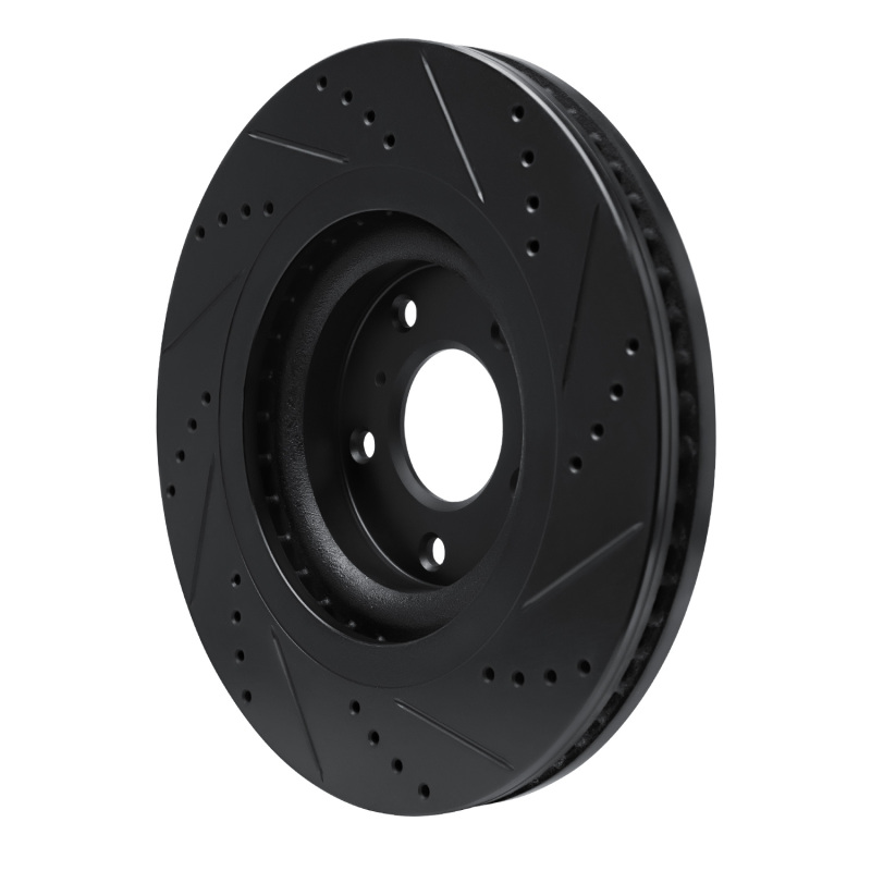 Infiniti QX55 Brake Rotor (1) - Front Left - R1 Concepts - Drilled & Slotted - Black - `19-`24